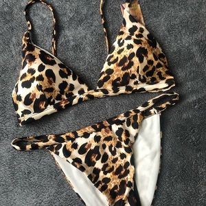 Cheetah bikini - NWT (top and bottom)